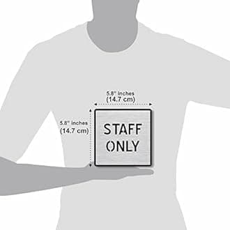 STAFF ONLY Sign/Sticker-Premium Brush Silver/Steel Acrylic Signage.Ensures restricted access. Self-Adhesive Tape(3M). Designed for offices,Hospital,Hotel,College and commercial areas