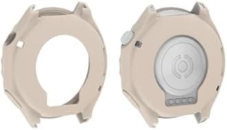 GIOPUEY Case Compatible with OnePlus Watch 3, [2 PACK] Soft TPU Silicone Protective Case Cover, Shock Resistant - Beige