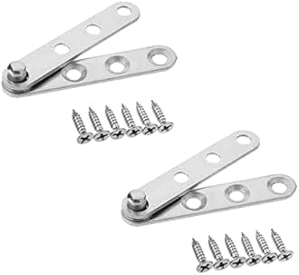 MroMax 2PCS Door Hinge Hardware Stainless Steel 360 Degree Rotation Ball Pivot Center Hinge Set 60mm x 11mm Silver Tone