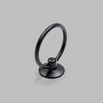Bonsicoky 12Pcs Round Ring Drawer Pulls Matte Black Ring Handle Knobs for Cabinet Drawer Dresser Cupboard Wardrobe, Single Hole