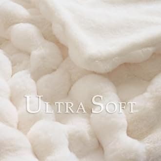 BENVWE Faux Fur Throw Blanket for Couch - Thickened Fluffy Soft Bubble Blanket for Living Room Home Decor - Mothers Day Birthday Gifts for Women Men, Cream White, 50" x 60", 1300GSM