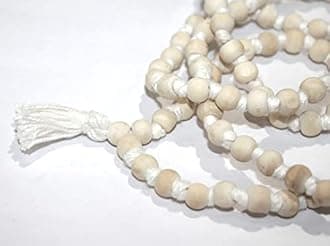 IS4A 8MM TULSI HOLY BASIL PRAYER BEADS JAPA MALA NECKLACE HAND KNOTTED KARMA (108+1) BEADS BLESSED & ENERGIZED HINDU TIBETAN BUDDHIST SUBHA ROSARY