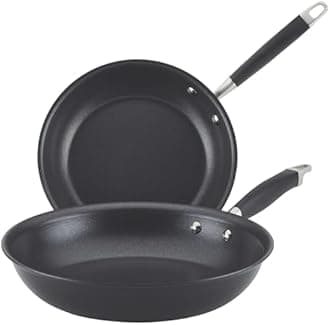 Anolon Advanced Home Hard-Anodized Nonstick Skillets (2 Piece Set- 10.25-Inch & 12.75-Inch, Onyx)
