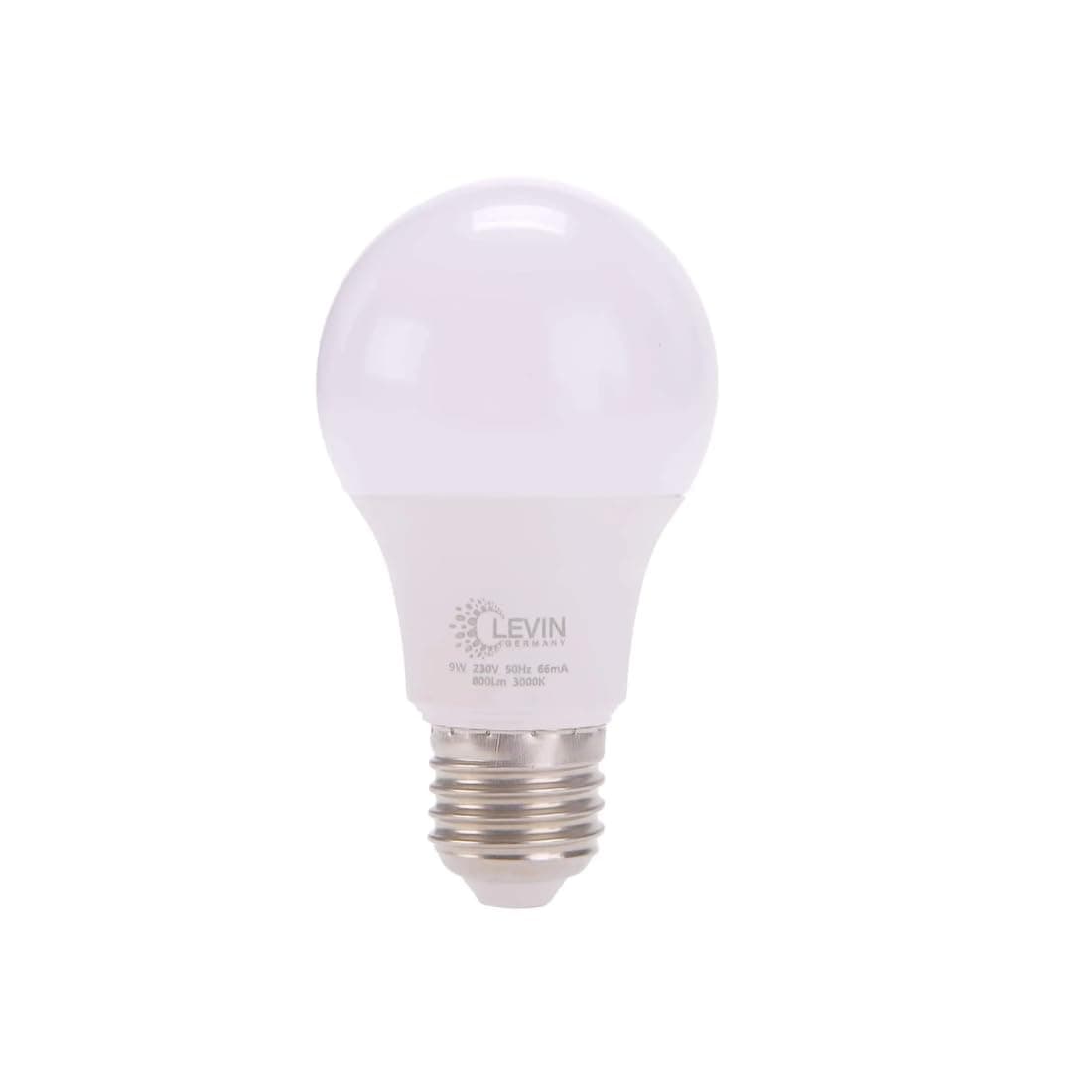 Levin Germany LED Bulb 9W E27 – 3000K Warm White | 60W Equivalent | Energy Saving A+ | 20000h Lifetime | 95 Lm/W | No UV or Mercury | CRI > 80 | Pack of 3 | 2-Year Warranty