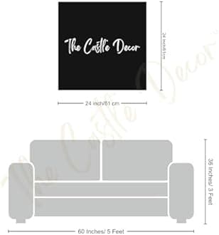 The Castle Decor Abstract Painting with Frame Big Size (24X24) Wall Art for Living Room, Bedroom, Drawing Room, Hotels-Wooden Framed-Digital Painting