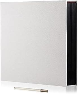 HoneyTolly Large Photo Album Self Adhesive for 4x6 8x10 Magnetic Scrapbook Album DIY 60 Black Sticky Pages Linen Cover Photo Album(White)
