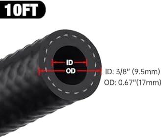 EVIL ENERGY 3/8" Fuel Hose Line Push Lock NBR Rubber SAE 30R7 10FT 300PSI