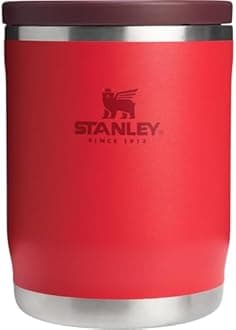 Stanley Adventure To-Go Food Jar 18 oz | Vacuum Insulated Thermos Food Container | Wide Mouth Screw On Lid | Packable for Travel | Stainless Steel with Leakproof Lid | BPA-Free | Chili Red