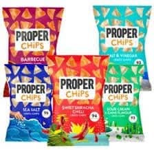 Wowboxme Full Box Properchip Lentil Crisps 24x20g Properchips (Mixed Variety Pack 24 Bags)