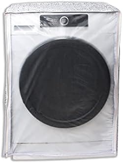 Classic® Front Load Washing Machine Cover Suitable for LG 5.5 Kg, 6 Kg, 6.5 Kg (50cmsX63cmsX81cms, White & Grey)