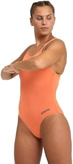 ARENA Women's Team Solid Light Drop Back One Piece Athletic, Quick Drying, Chlorine Resistant Swimsuit for Ladies-NESPOLA-Asphalt