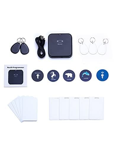 RexID Decoder RFID Reader Writer Proximity Encoder Platform 125kHz Card Copier Key Duplicator Machine Smart Programmer Kit ，5pcs Blank Clamshell Cards + 5pcs Blank ISO Cards + 5pcs Blank Disc Tag