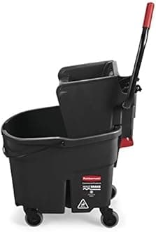 Rubbermaid 1863896 WaveBrake 35 QT Side-Press Bucket and Wringer, Black