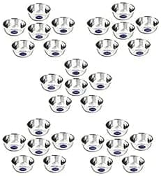 Sharda Metals Set of 30 Curry Serving Bowls Vati Katori for Kitchen & Dining, Stainless Steel