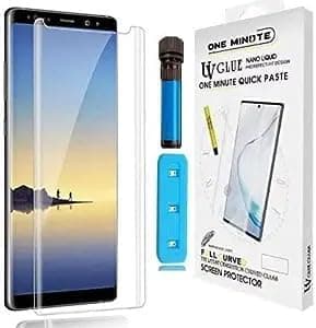 Crixus® Tempered Glass for Samsung Galaxy Note 8 Fully curved edge to edge UV screen protector (One Minute Quick Fix)