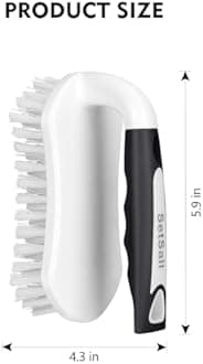SetSail Scrub Brush, Heavy-Duty Scrub Brushes for Cleaning with Stiff Bristles Cleaning Brush for Shower, Bathroom, Carpet, Kitchen and Bathtub Scrubber - 3 Pack (Black White)