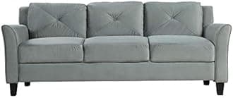 3 Pieses Living Room Sofa Sets Include 3 Seaters Couch, Loveseat and Armchair, Modern Velvet Upholstered Tufted Sofa Couch with Ergonomically Curved Armrests for Home Apartment Office Living Room