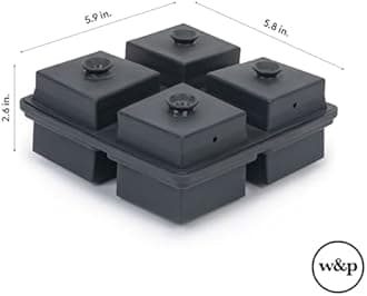 W&P Crystal Ice Tray, Perfect Etched Large Cubes, Slow Melting for Whiskey and Cocktails, Food Grade Premium Silicone, Dishwasher Safe, BPA Free