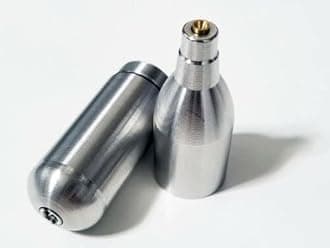 Refillable CO2 Cartridge 12g Stainless Steel Rechargeable CO2 Cartridge Gas Cylinder Adapter Recycling Capsule, Silver