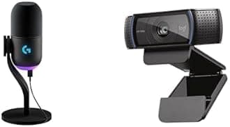 Logitech G Yeti GX Dynamic RGB Gaming Microphone with LIGHTSYNC, USB + Logitech C920X Pro Webcam