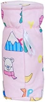 The Cheeky Kidzz Stretchable Soft Velvet Plush Attractive Overall Cartoon Prints Baby Feeding Bottle Cover with Holding Strap Suitable for 150ml 220ml 240ml 250ml Feeding Bottles(Pack of 3;BLUE,PINK,YELLOW)