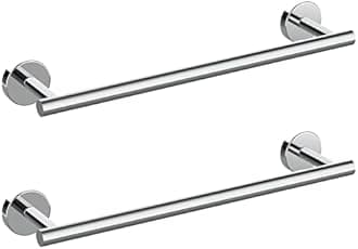 Cilee 2 Pieces Polished Chrome Bathroom Towel Bar, 16 Inch Double Towel Racks,Bathroom Towel Holder Hand Towel Bar for Bathroom Stainless Steel Wall Mount