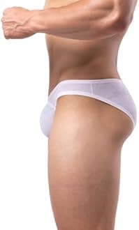 Summer Code Mens Bikini Briefs Bulge Pouch Underwear Breathable Micro Mesh Briefs Undies Low Rise Cut with Pouch Underpants