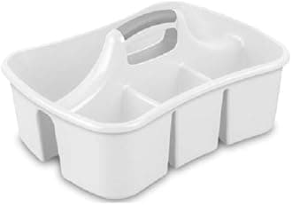Sterilite 15888006 4 Compartment White Divided Ultra Caddy