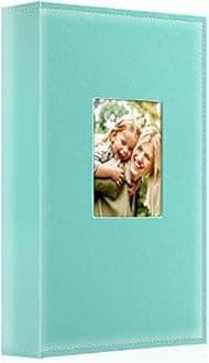 Ywlake Photo Album 4x6 300 Pockets, Leather Photo Albums Holds 300 Horizontal Only Pictures Teal