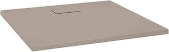 vidaXL Shower Base Tray SMC Brown- Robust Material - low-profile design - Resources-friendly - skid- slate stone surface