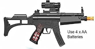 AGAS Musical Toy Gun with Flashing Lights, Pretend Play Gun Toy with Vibrating Body Guns & Darts, No Bullets Required. (UMP Smoke Gun)