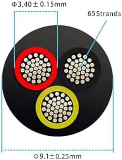 12 Gauge 3 Conductor Electrical Wire 100FT, UL 2464 12 AWG 3 Wire Cable Tinned Copper PVC Stranded 12/3 Core Wire for Marine, LED Lighting, Outdoor Low Voltage Extension Cable, Automotive etc.