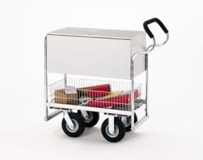 Charnstrom Medium Ergo Solid Metal Mail Cart with Locking Top and Caster Options (B255)
