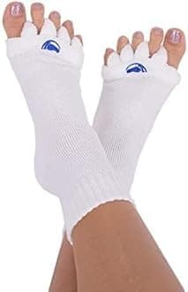 Foot Alignment Socks with Toe Separators by My Happy Feet | for Men or Women | White