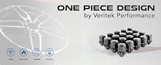 Set of 20 Veritek 14x1.5mm Black 7/8 22mm Hex Duplex Acorn OEM Style 1.5 Inch 38.5mm Lug Nuts for Factory Wheels VPE-14155330BK