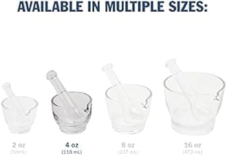 Apothecary Products Mortar and Pestle Bowl | Mixer and Grinder for Medicine | Glass | 4 Oz