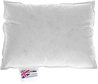 HOMESCAPES Goose Feather and Down Cushion Pad 30 x 40 cm (12” x 16”) Inner Insert Filler with 100% Cotton Down Proof Cover Hypoallergenic RDS Certified Machine Washable