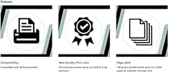 Toner Powder Refill Bottle Compatible for Ricoh Printer 100Gm (Black)- Pack of 2