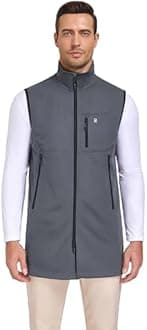 Little Donkey Andy Men's Lightweight Softshell Vest Windproof Sleeveless Jacket for Travel Hiking Running Golf
