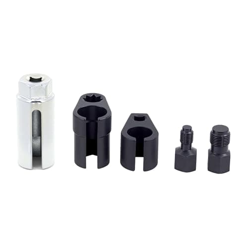 A Abigail 5 PCS Automotive O2 Oxygen Sensor Socket Offset 02 Sensor Wrench Remover Tool and Thread Chaser Tool