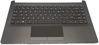 Replacement Upper Case Palmrest for HP 14Z-DK 14-DK 14-CF 14S-CF 14-DF Series Laptop Non-Backlit Keyboard Assembly Top Cover Touchpad L24818-001 Gray