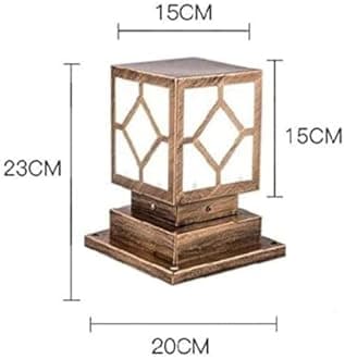 BrightLyt Outdoor Gate Light for Main Entrance, Modern Pillar Lamp for Balcony & Pathway, Home Decorative Light ((GL17 Antique, Pack of 2)