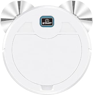 PaReks Robot Vacuum Cleaner and Mop Combo, 3-in-1 Robot Vacuum Cleaner with Water Tank/Bin/Brush, Blocked by Hair, Remote/App, Ideal Robot for Hard Floors/Pets (White)