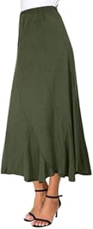 Urban CoCo Women's Faux Suede Elastic Waist Midi Long Skirt A Line Women Flowy Fall Winter Skirts
