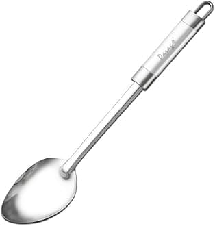 Parage 1 Pieces Stainless Steel Kitchen Tools for Home & Kitchen, Cooking and Serving, Basting Spoon (Pan) Chamcha for Serving Rice/Pasta/Subzi, Silver, Size: 35.5 cms