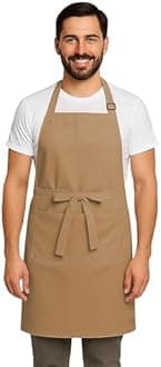 Apron for Kitchen | Unisex Cooking Apron with 2 Pockets and Adjustable Straps | Apron for Chef, Hotel, Cafe, Restaurant, Gardening, Workshop