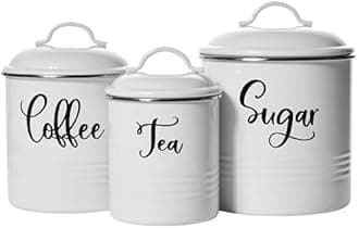 Food Storage Containers Set with Lids, Farmhouse Home Kitchen Décor Rustic Vintage Canisters