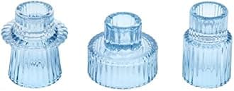 Vixdonos Set of 3 Glass Candlestick Holders