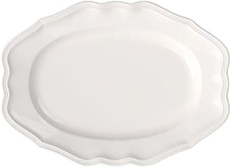 Manoir Oval Platter, Premium Porcelain, Made in Germany, 14.5 x 10.25 in, White