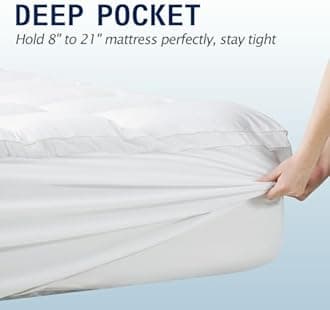 SOPAT Mattress Topper King Size Extra Thick Mattress Pad 8-21" Deep Pocket Soft Down Alternative Fill Mattress Protector Pillow Top Mattress Cover (78x80 Inches, White)